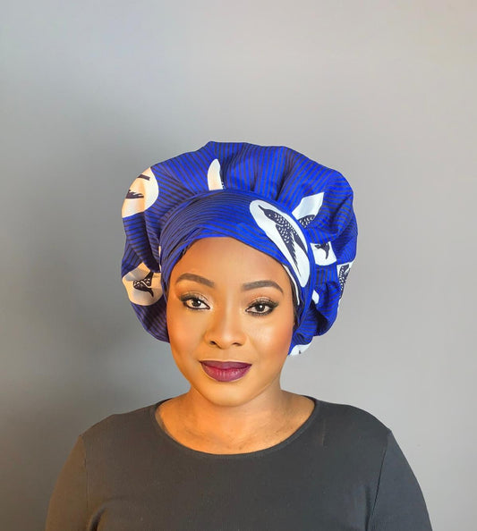 Satin-Turbanmütze mit Speed Bird-Muster