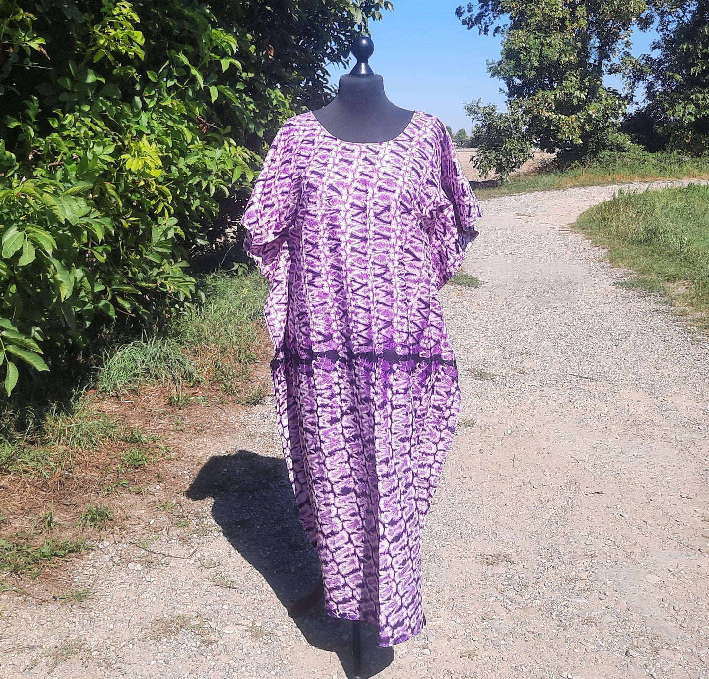 Bazin Long Dress Purple