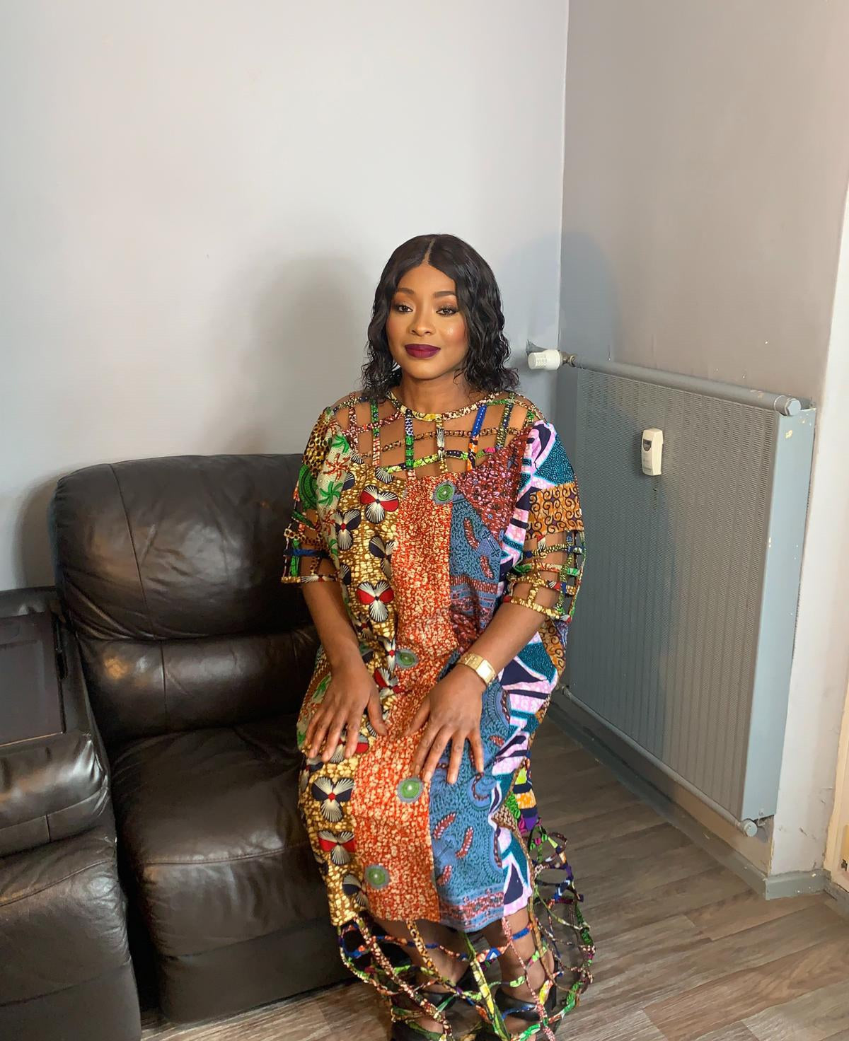 Robe Patchwork Longue a Grillage Wax De Qualité Tendance Coton