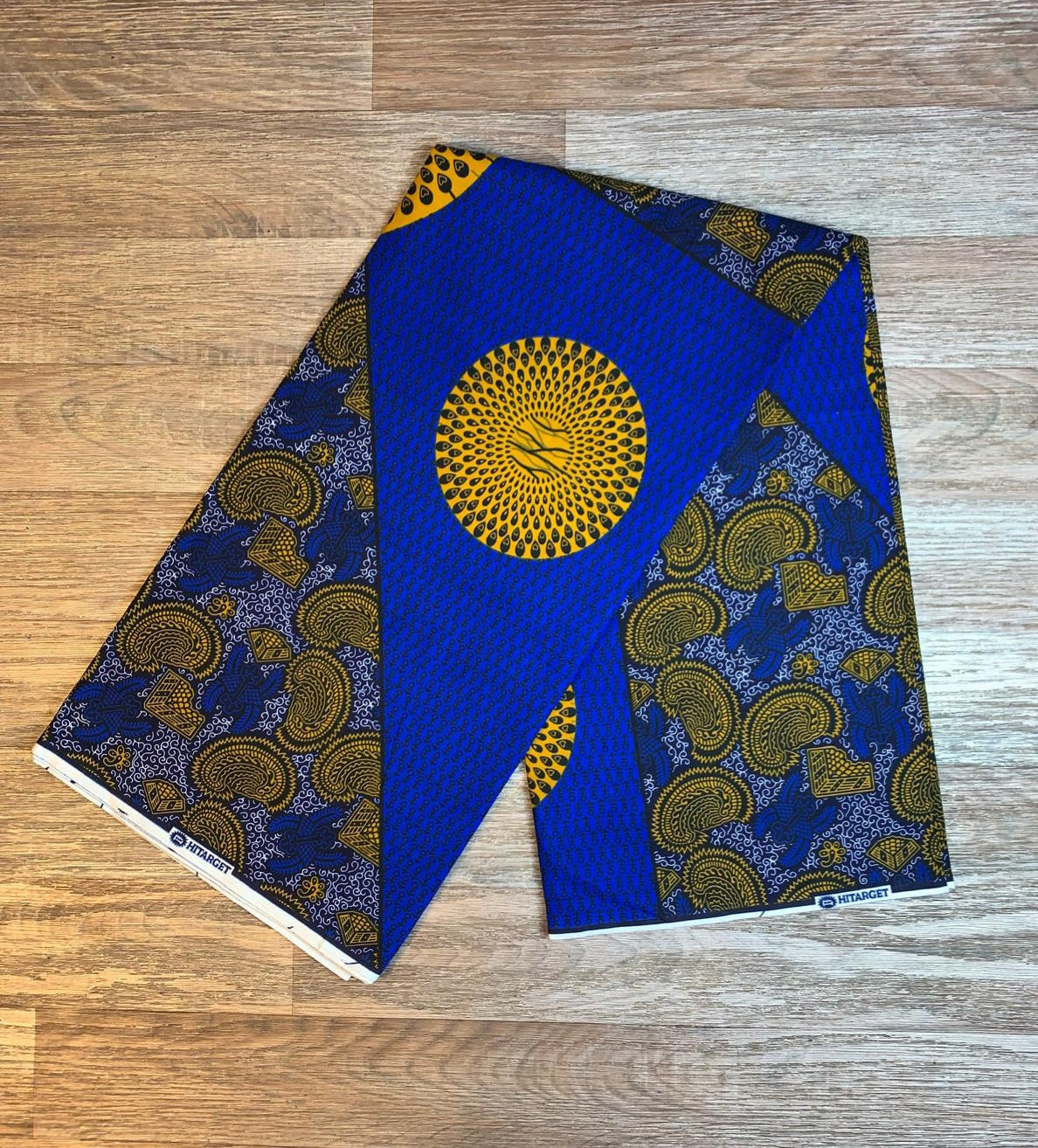Tissus Wax Africain 100% Coton Ankara 1 à 6 yard Wax Hitarget Bleu