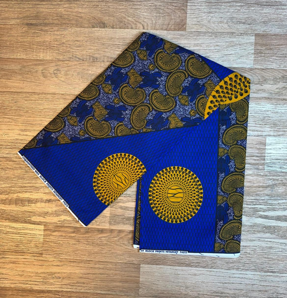 Tissus Wax Africain 100% Coton Ankara 1 à 6 yard Wax Hitarget Bleu