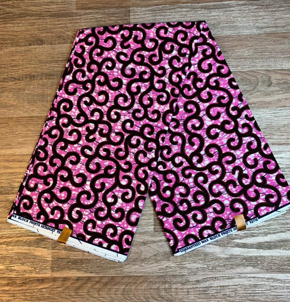 Tissus Wax Africain 100% Coton Ankara 1 à 6 yards Wax Hitarget Macaroni Pink Ankara rose