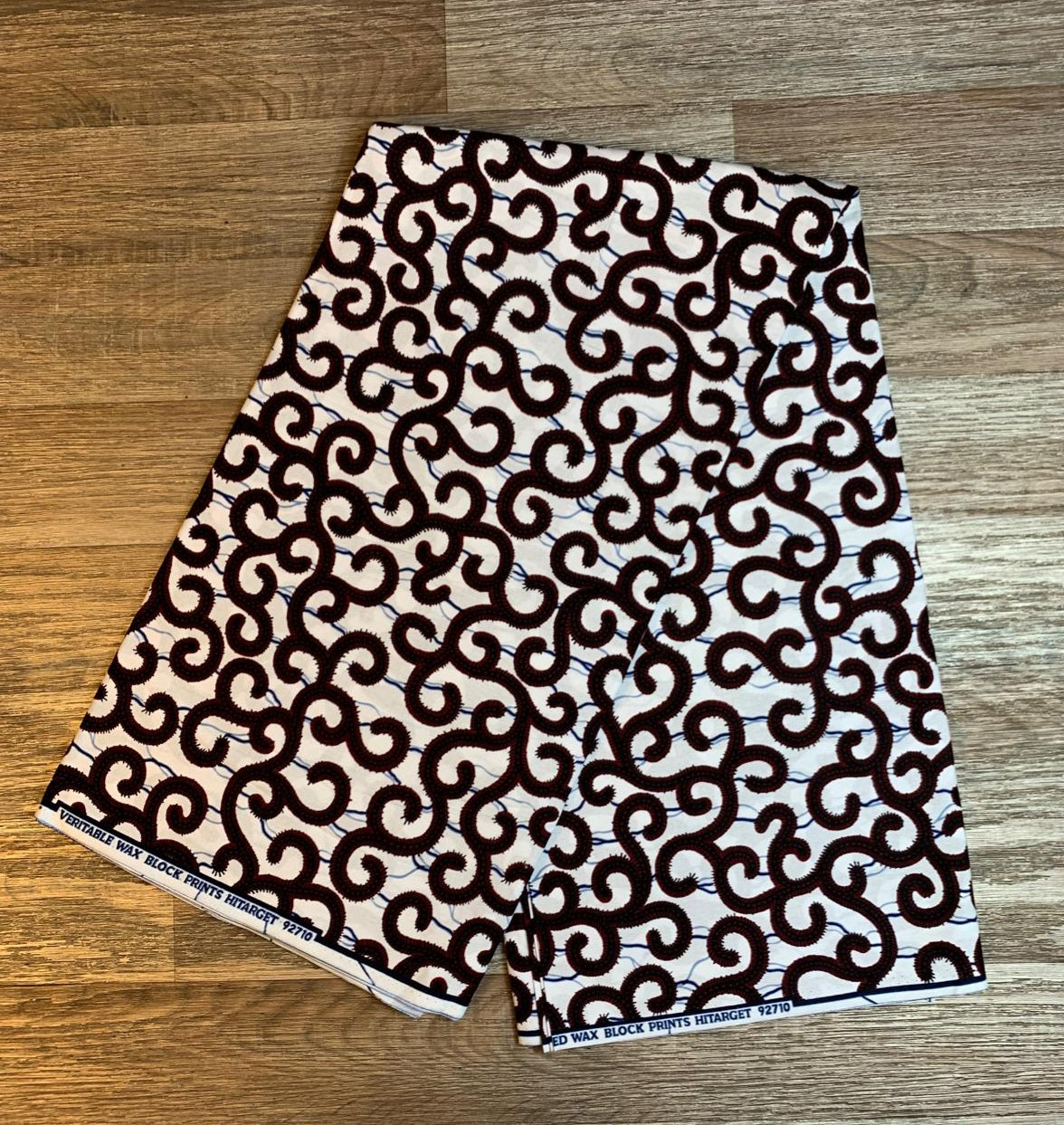 Tissus Wax Africain 100% Coton Ankara 1 à 6 yards Wax Hitarget Macaroni Blanc