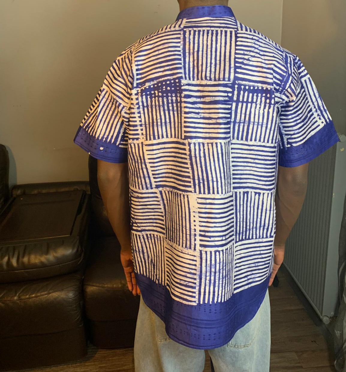 Men's Batik Bazin Adire Kampala Shirt