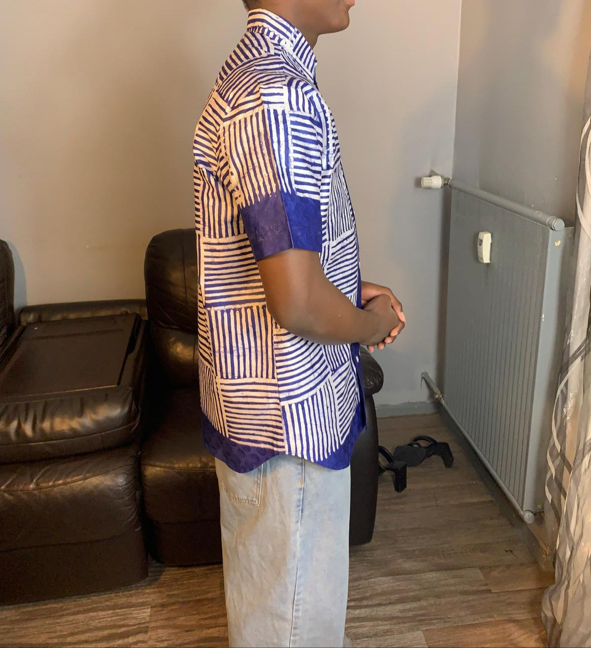 Chemise Homme Batik Bazin Adire Kampala Col chemise