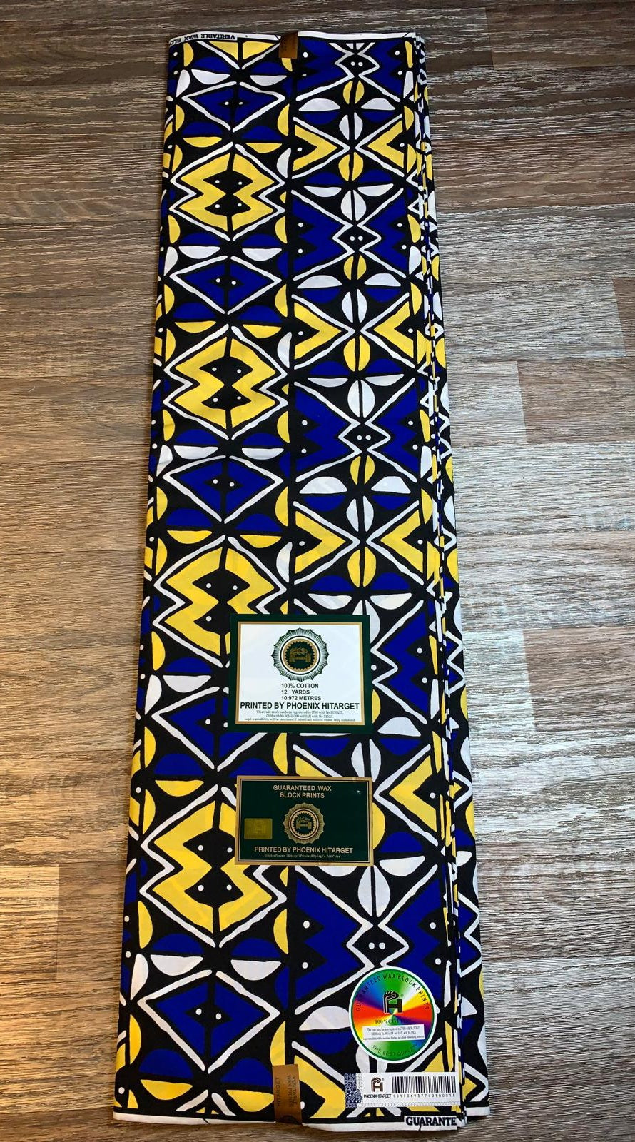 Tissus Wax Africain 100 Coton Ankara 1 à 12 Yards.Wax Hitarget Motif : Bogolan Design. Ethnique