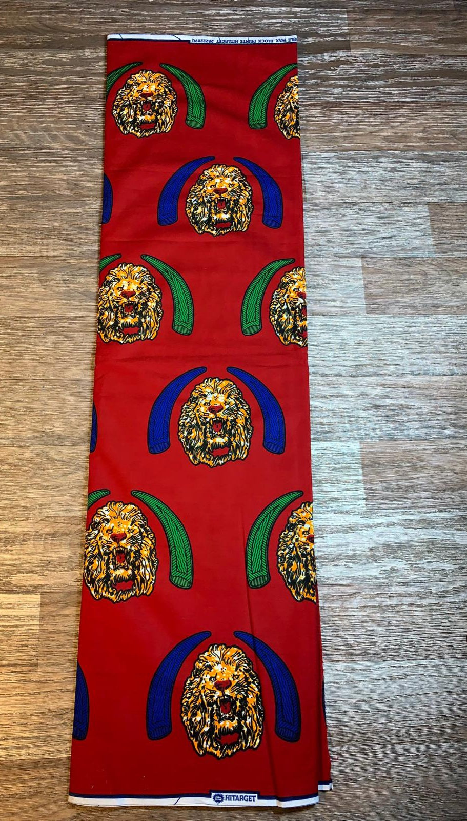 Tissus Wax Africain 100% Coton Ankara 1 à 6 yards Wax Hitarget Authentique motif : Tête de Lion