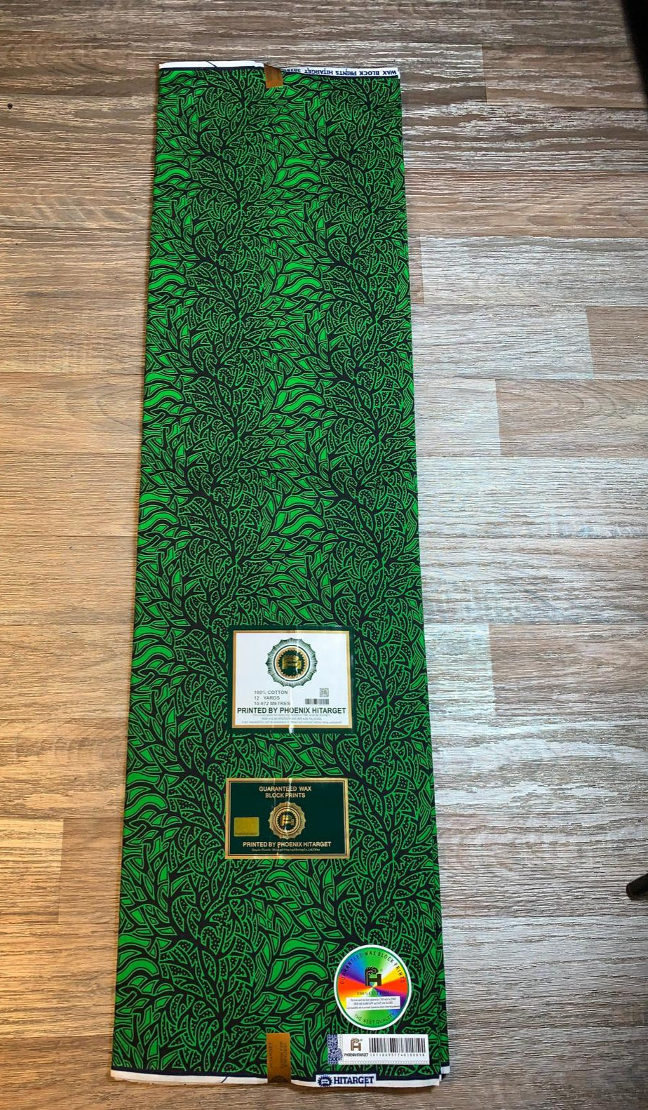 Tissus Wax Africain 100% Coton Ankara 1 à 6 yards Wax Hitarget Green Ankara