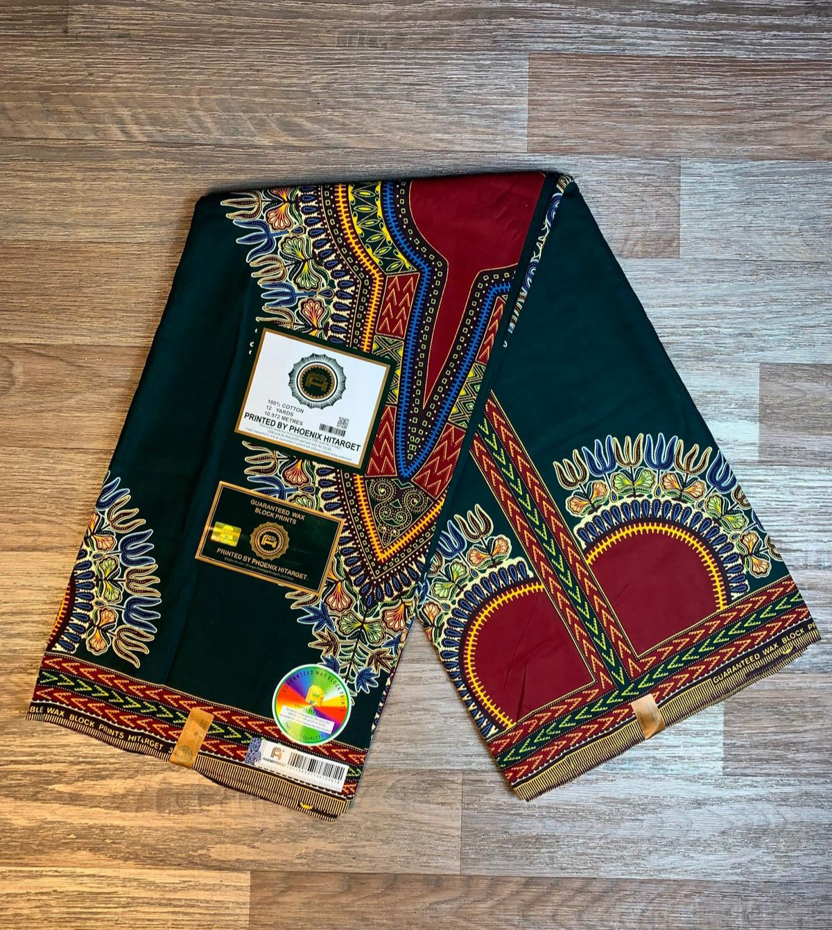 Tissus Wax Africain 100% Coton Ankara Design 1 à 6 yards Wax Hitarget Authentique motif : Balai Blanc et Rouge
