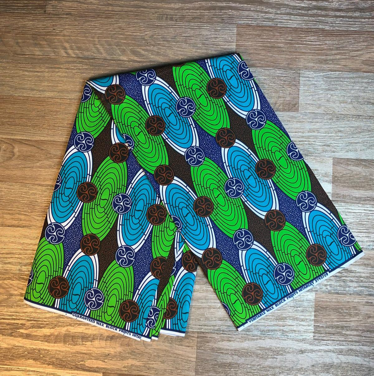 Tissus Wax Africain 100% Coton Ankara 1 à 6 yards Wax Hitarget Vert