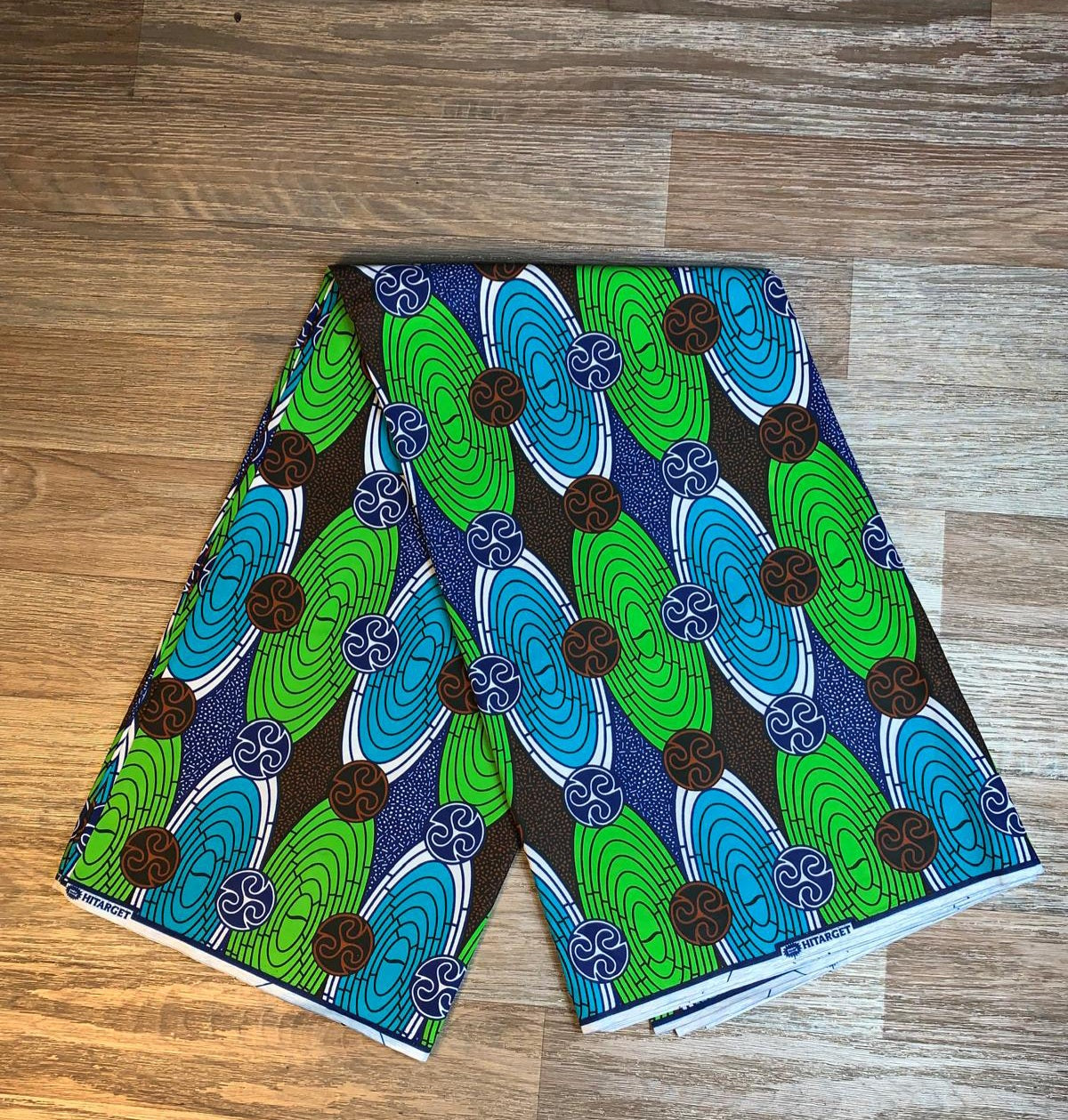 Tissus Wax Africain 100% Coton Ankara 1 à 6 yards Wax Hitarget Vert