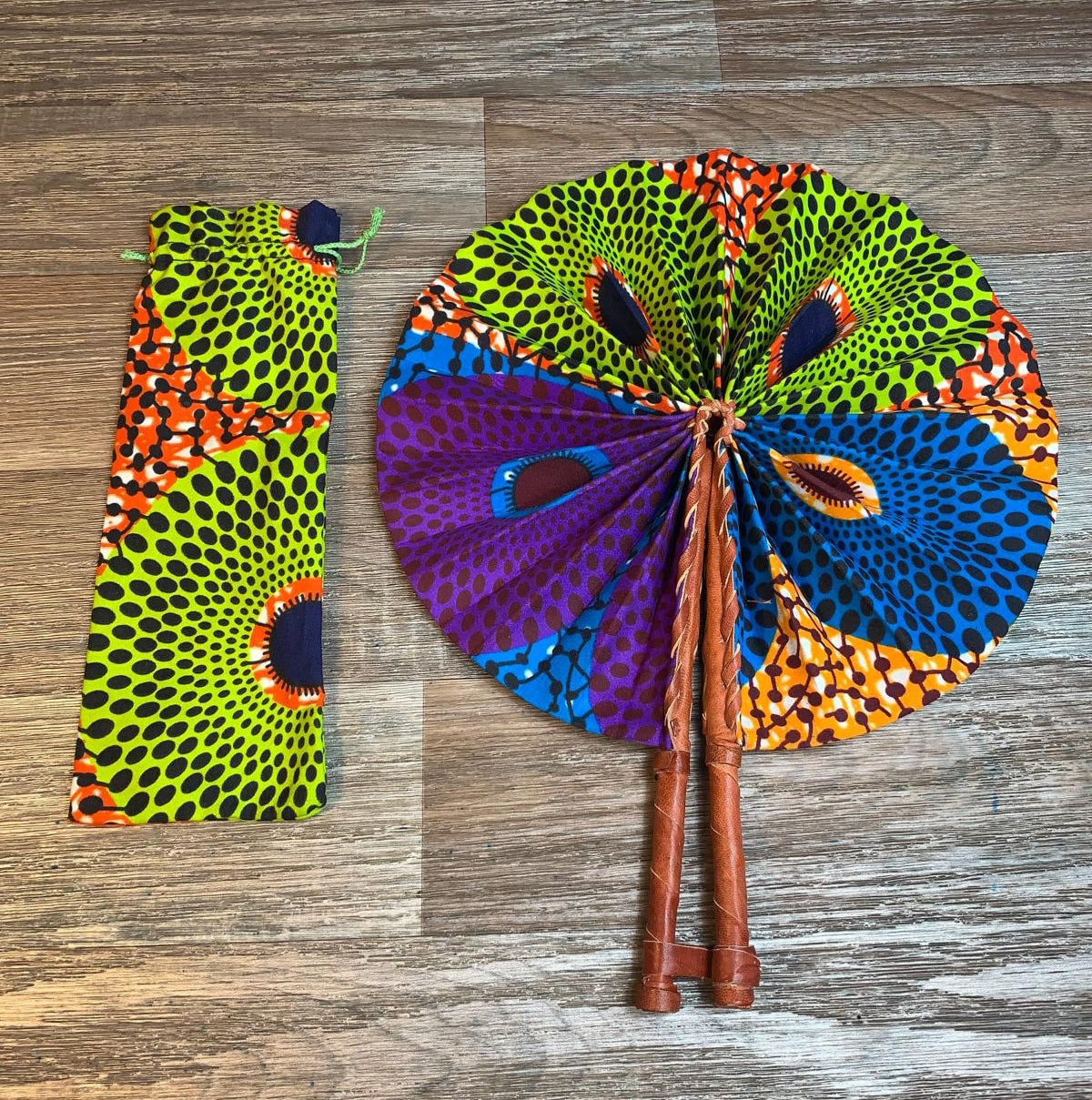 Éventail Wax 10%Coton Disques Multicolore