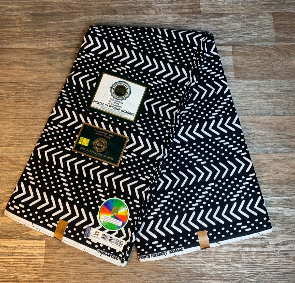 Tissus Wax Africain 100% Coton Ankara 1 à 12 yards Wax Hitarget motif : Bogolan Batik