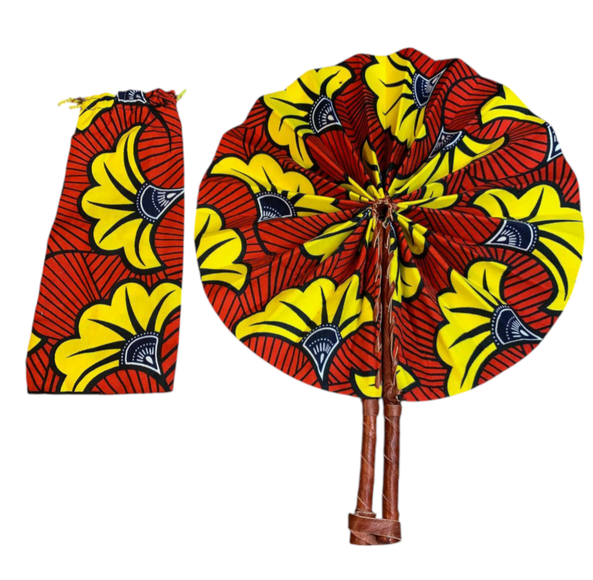 Wachsfächermuster: Rote und gelbe Hochzeitsblume