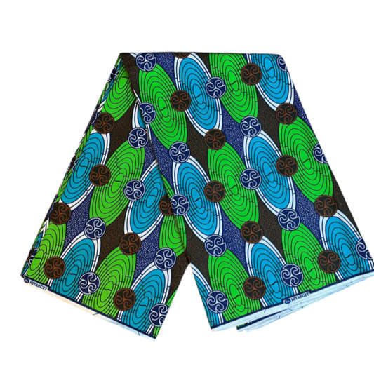 Afrikanische Wachsstoffe, 100 % Baumwolle, Ankara, 1 bis 6 Yards, Wax Hitarget, authentisches Muster: Kollektion