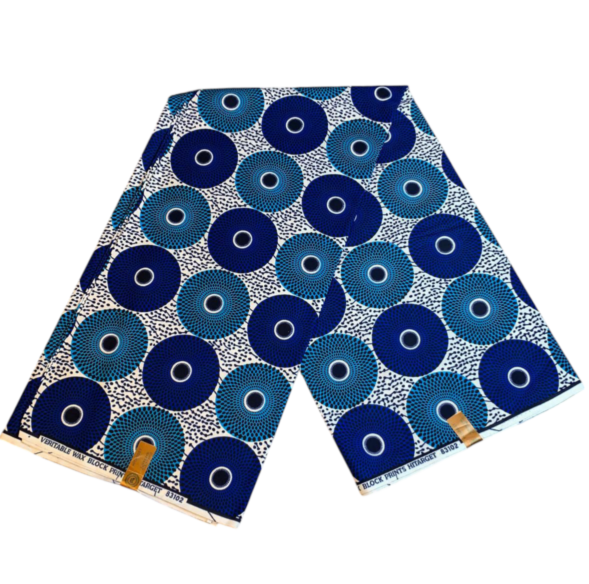 Tissus Wax Africain 100% Coton Ankara 1 à 6 yards Wax Hitarget Petit Disque Bleu