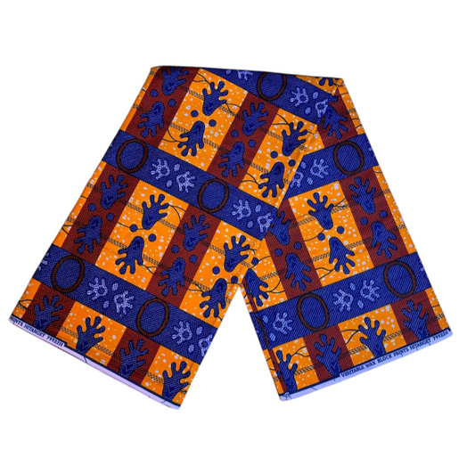 Afrikanischer Wachsstoff, 100 % Baumwolle, Ankara, 1 bis 6 Yards, Wax Hitarget, authentisches Muster: Hände