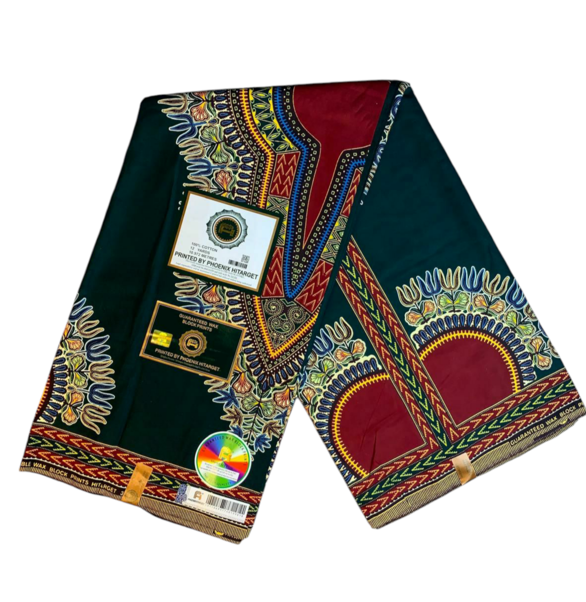 Tissus Wax Africain 100% Coton Ankara Design 1 à 6 yards Wax Hitarget Authentique motif : Balai Blanc et Rouge