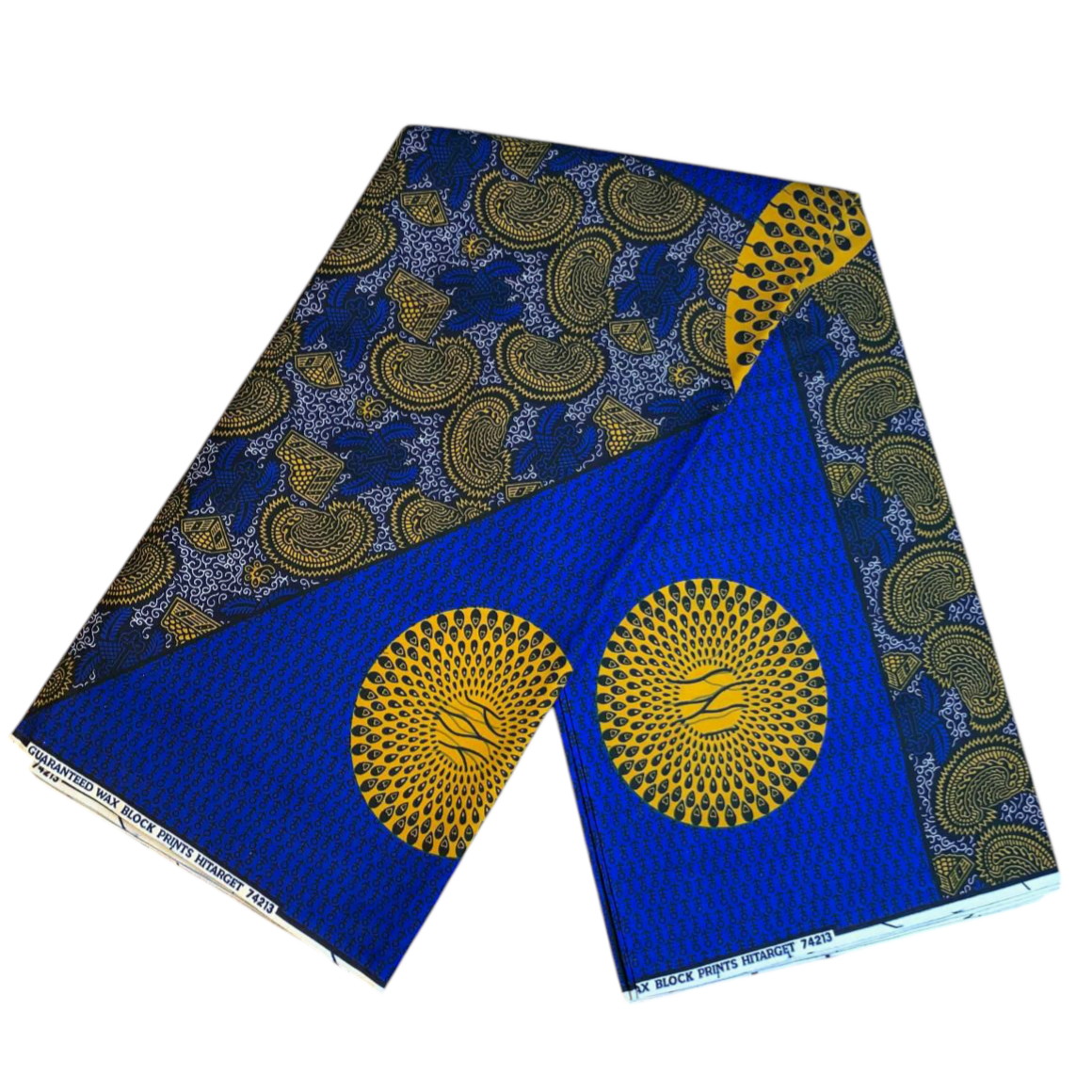 Tissus Wax Africain 100% Coton Ankara 1 à 6 yard Wax Hitarget Bleu