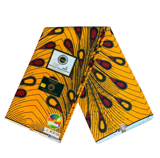 Afrikanischer Wachsstoff, 100 % Baumwolle, Ankara, 1 bis 6 Yards, Hitarget Authentisches Wachsmuster: Rote Glühbirnen