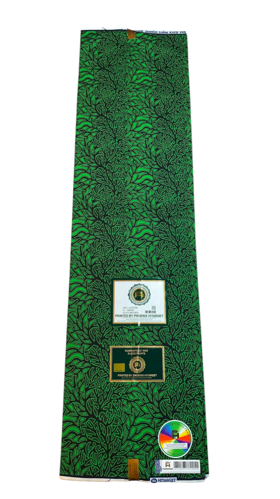 Tissus Wax Africain 100% Coton Ankara 1 à 6 yards Wax Hitarget Green Ankara