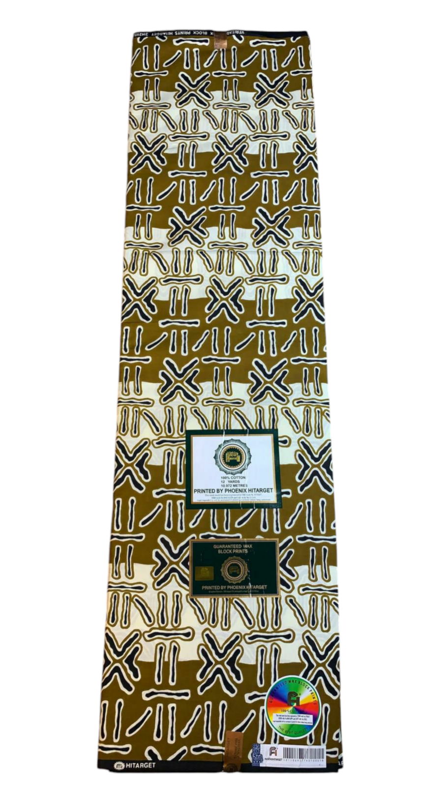 Tissus Wax Africain 100 Coton Ankara 1 à 6 Yards.Wax Hitarget Authentique Motif : Bogolan Design. Ethnique
