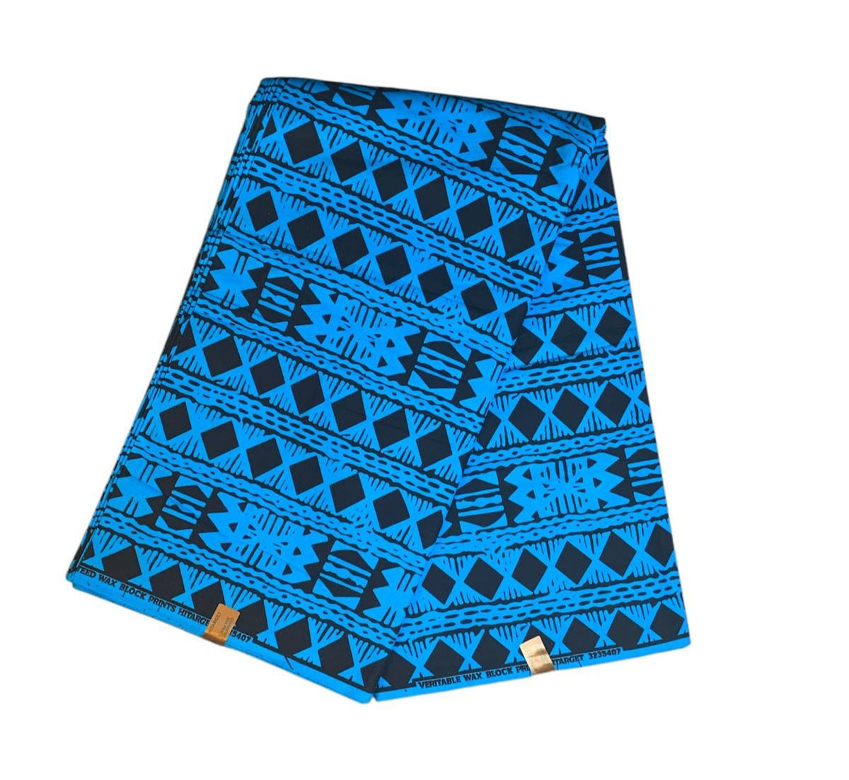 Tissus Wax Africain 100% Coton Ankara 1 à 12 yards Wax Hitarget Bogolan Ethnique Tribal bleu noir