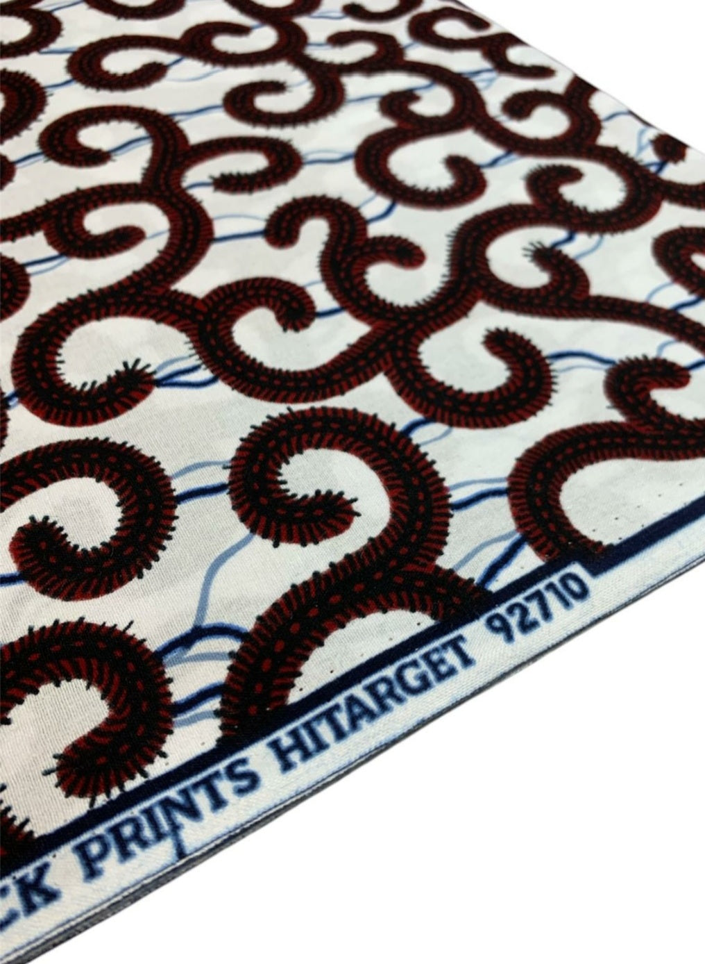 Tissus Wax Africain 100% Coton Ankara 1 à 6 yards Wax Hitarget Macaroni Blanc