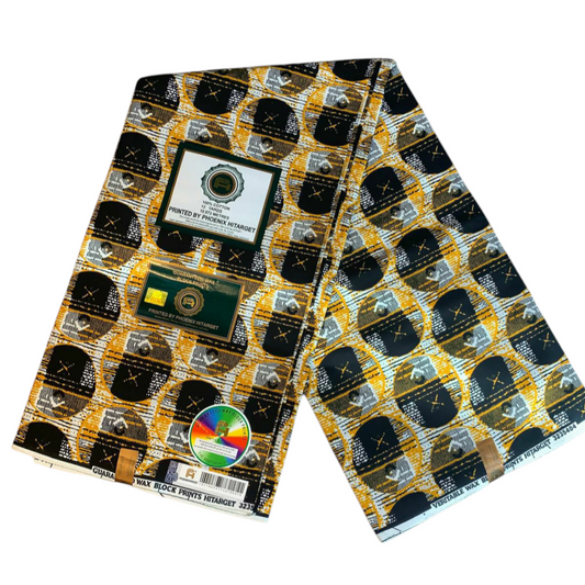 Afrikanische Wachsstoffe, 100 % Baumwolle, Ankara-Design, 1 bis 6 Yards, Hitarget Wax, authentisches Vintage-Ethno-Design.