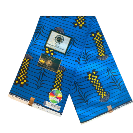 Afrikanischer Wachsstoff, 100 % Baumwolle, Ankara-Design, 1 bis 6 Yards, Wachs, Hitarget Authentic Collection, Vintage-Yoruba-Design.