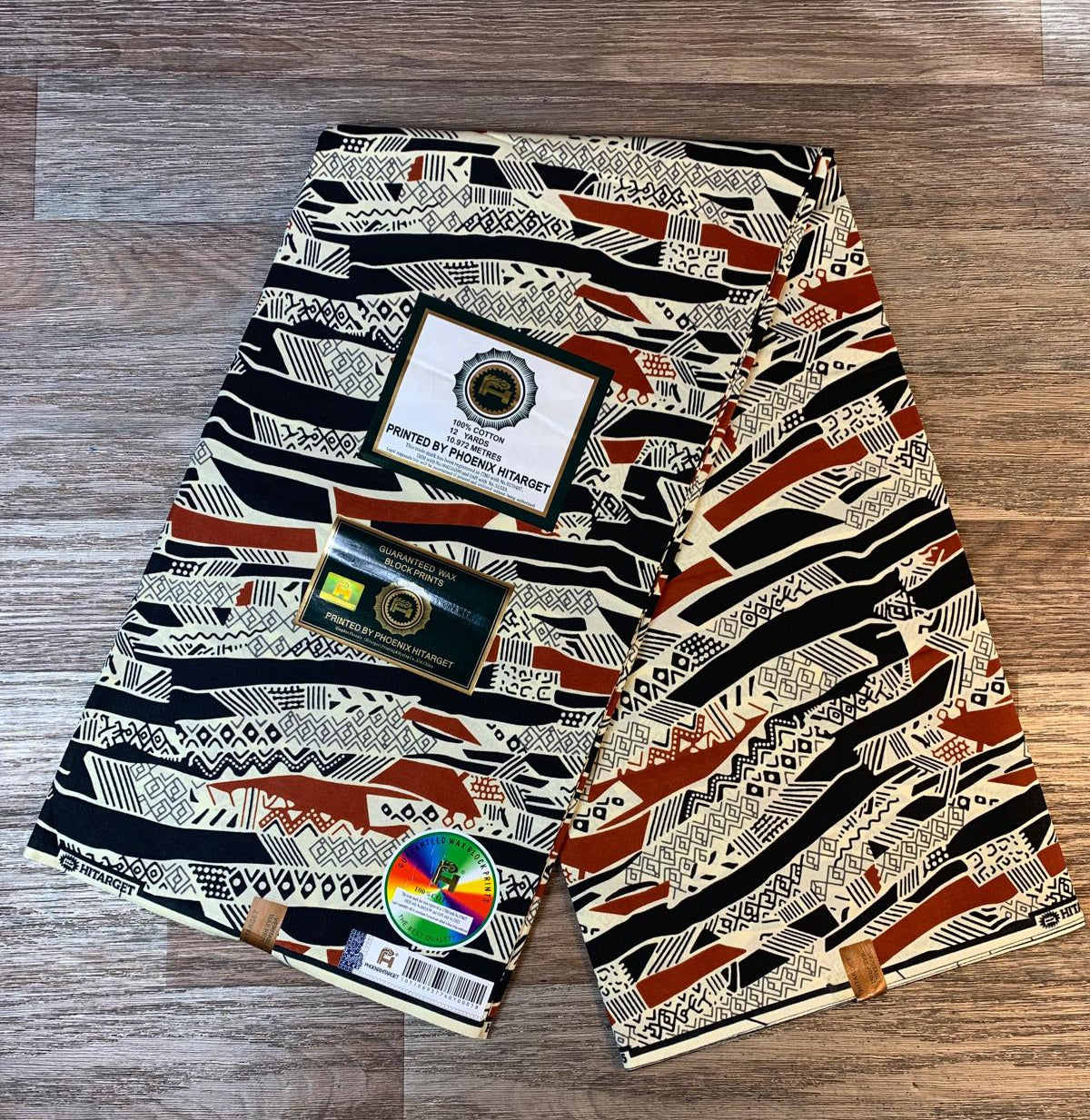 Tissus Wax Africain 100% Coton Ankara 1 à 6 yards Wax Hitarget Authentique Collection Design Ankara Tribal
