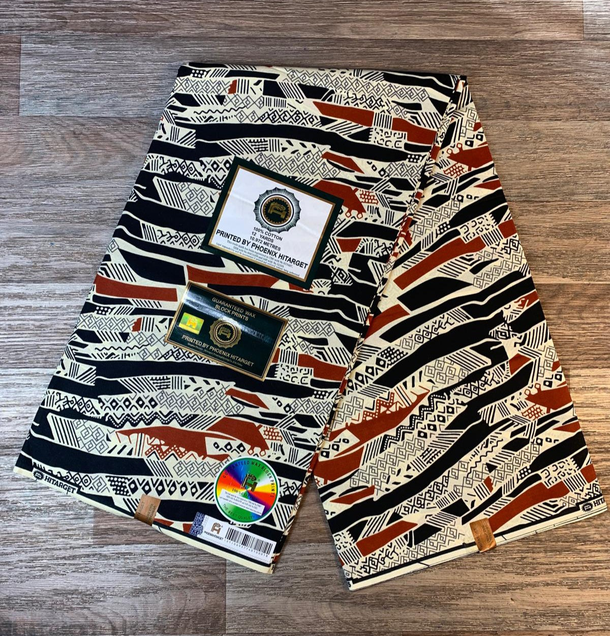 Tissus Wax Africain 100% Coton Ankara 1 à 6 yards Wax Hitarget Authentique Collection Design Ankara Tribal