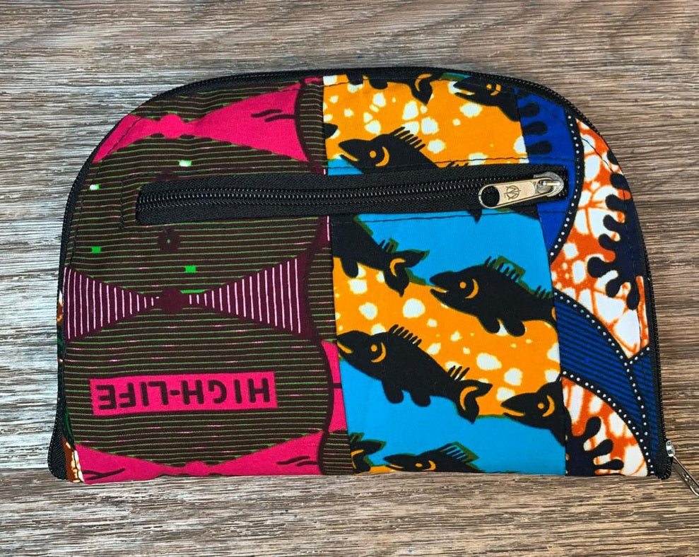 Tote Bag Patchwork En Wax 100% Coton, Ankara, XXL Pliable avec Fermeture Éclaire. Wax de Qualité supérieure.
