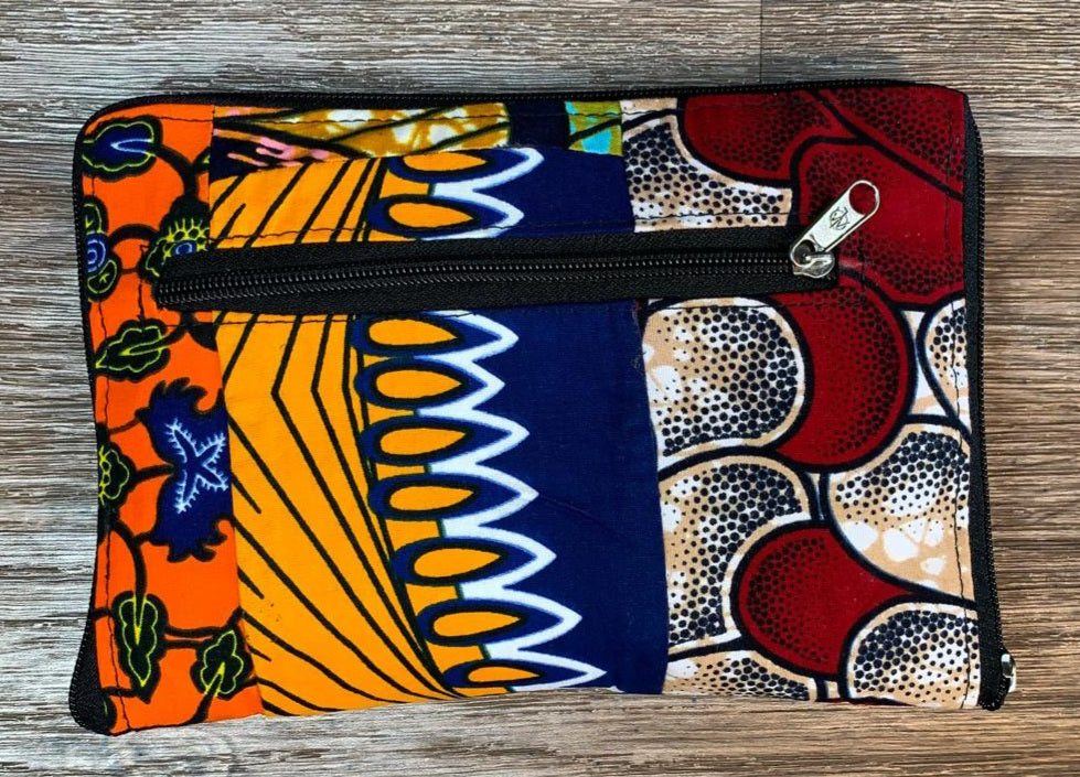 Tote Bag Patchwork En Wax 100% Coton, Ankara, XXL Pliable avec Fermeture Éclaire. Wax de Qualité supérieure.