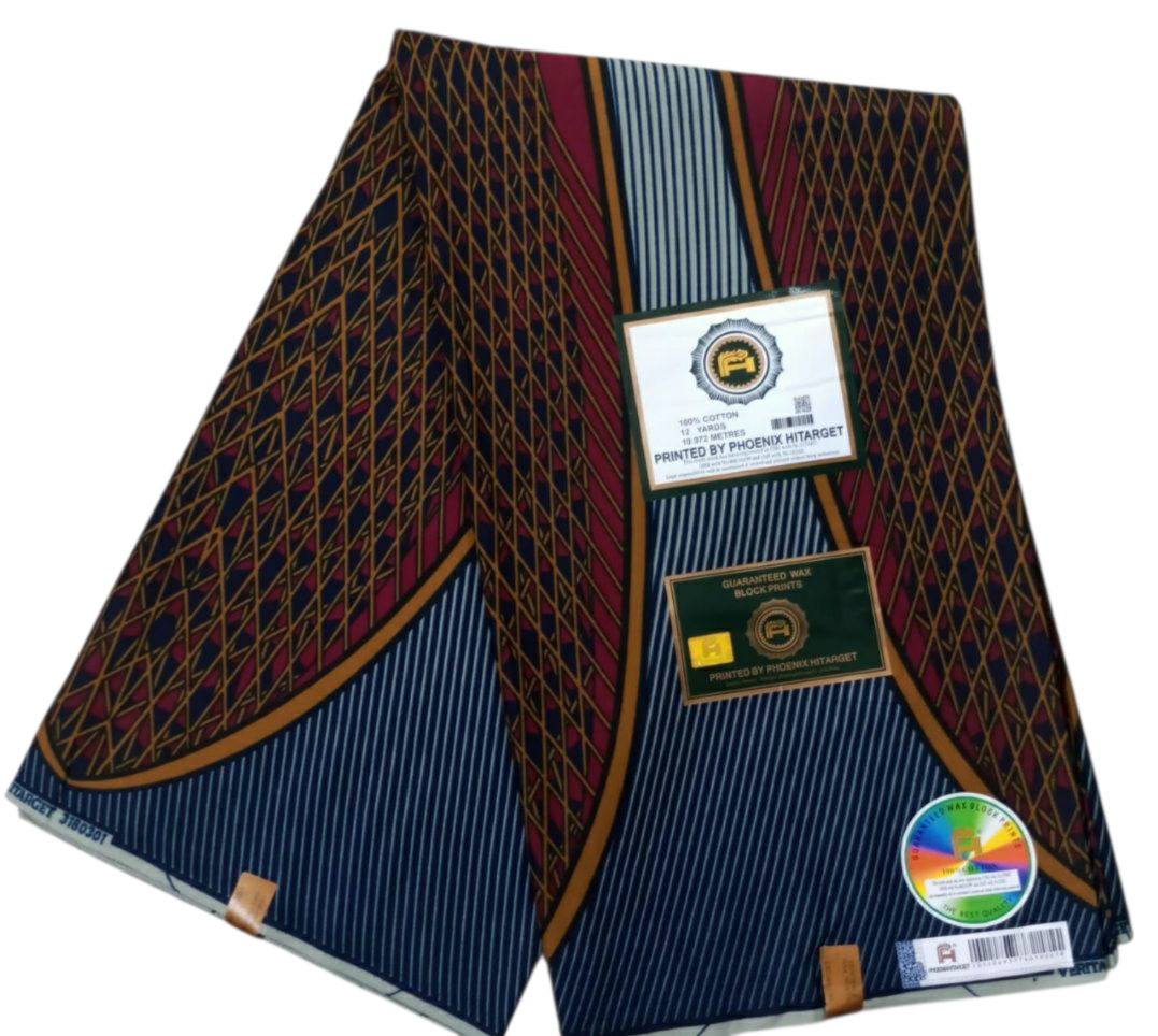 Tissus Wax Africain 100% Coton Ankara Design 1 à 6 yards Wax Hitarget