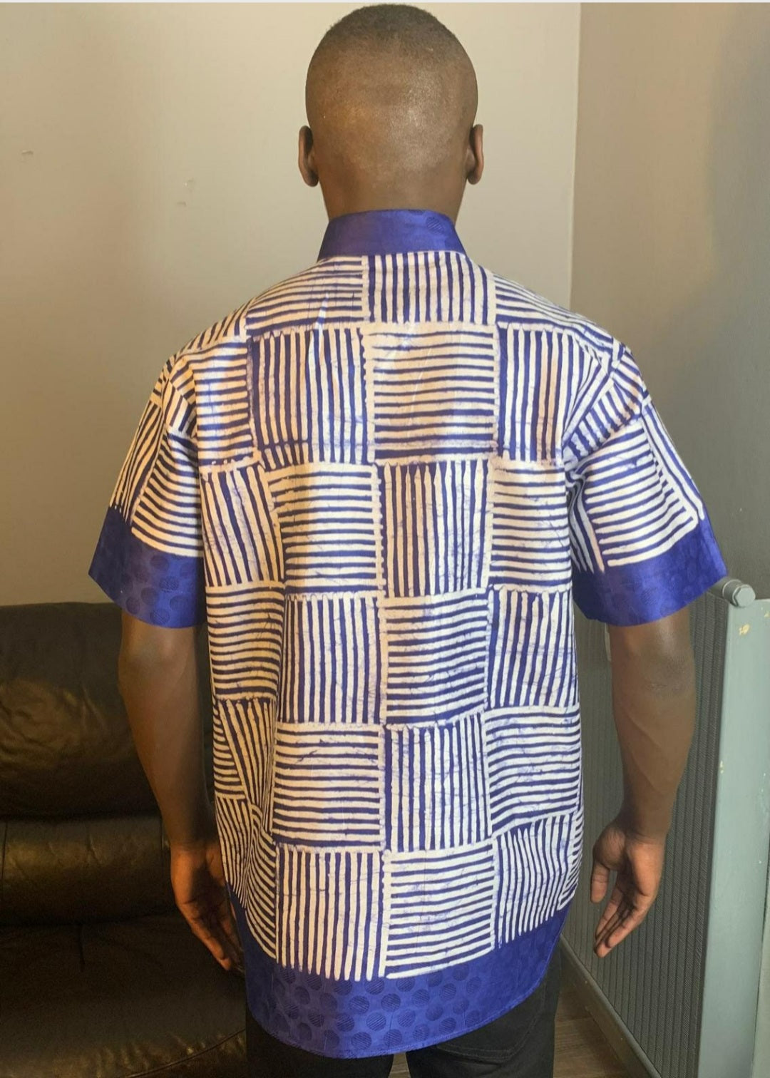 Chemise Homme Batik Bazin Adire Kampala Col chemise