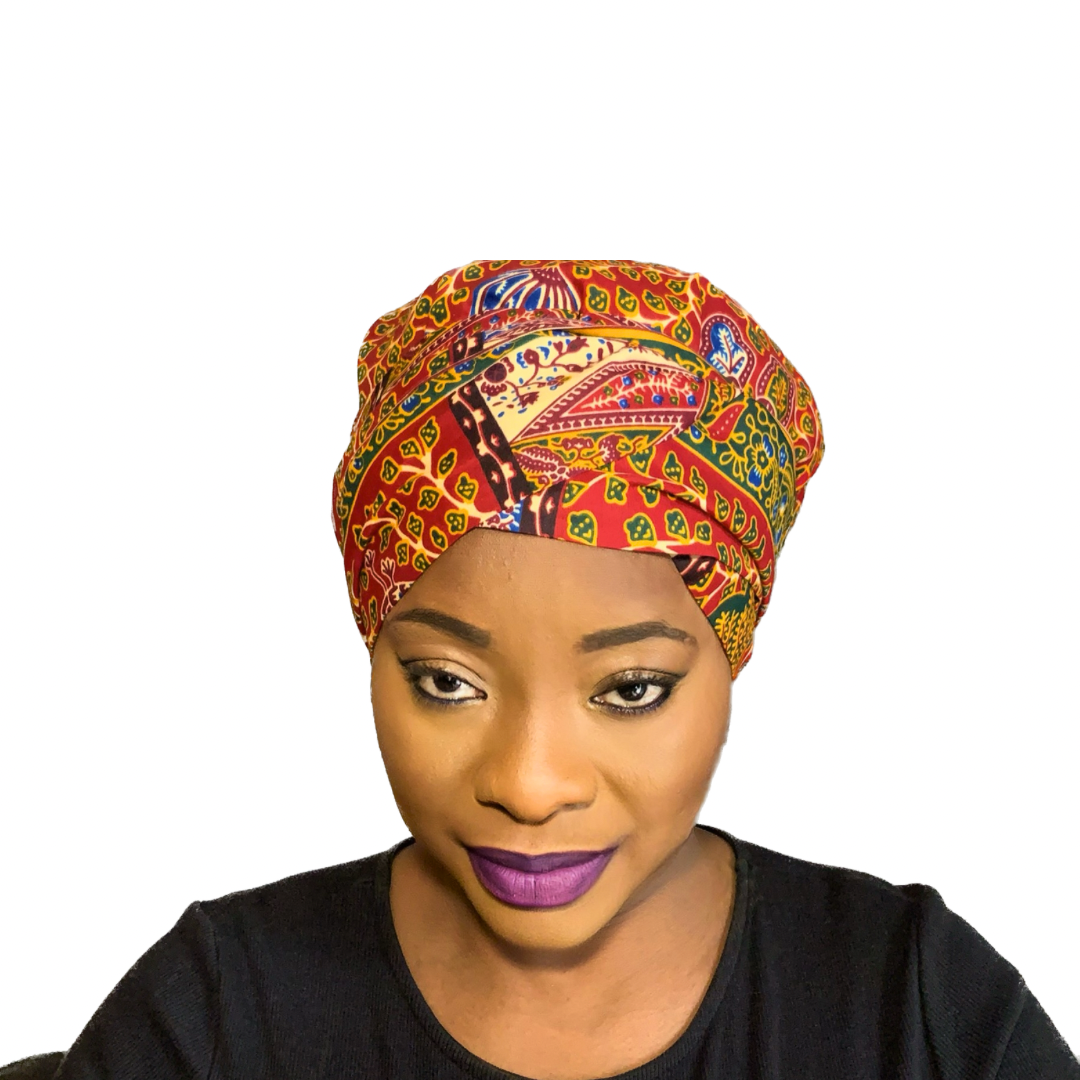 Satin turban bonnet Burgundy