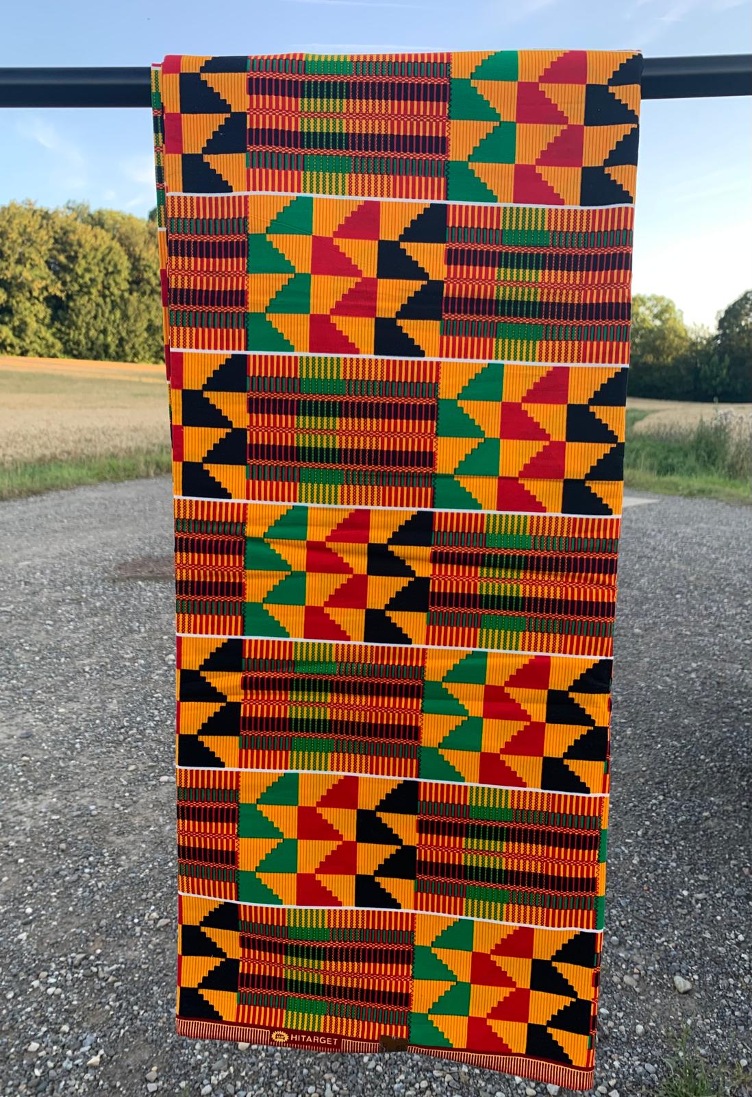 Tissus en Wax100%Coton 1 à 6 Yards Marque "Hitarget" Wax Motif : Kente