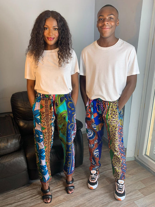 Gemischte Patchwork-Wachshose: Premium Wax, Ankara, Bunt 5 und 6