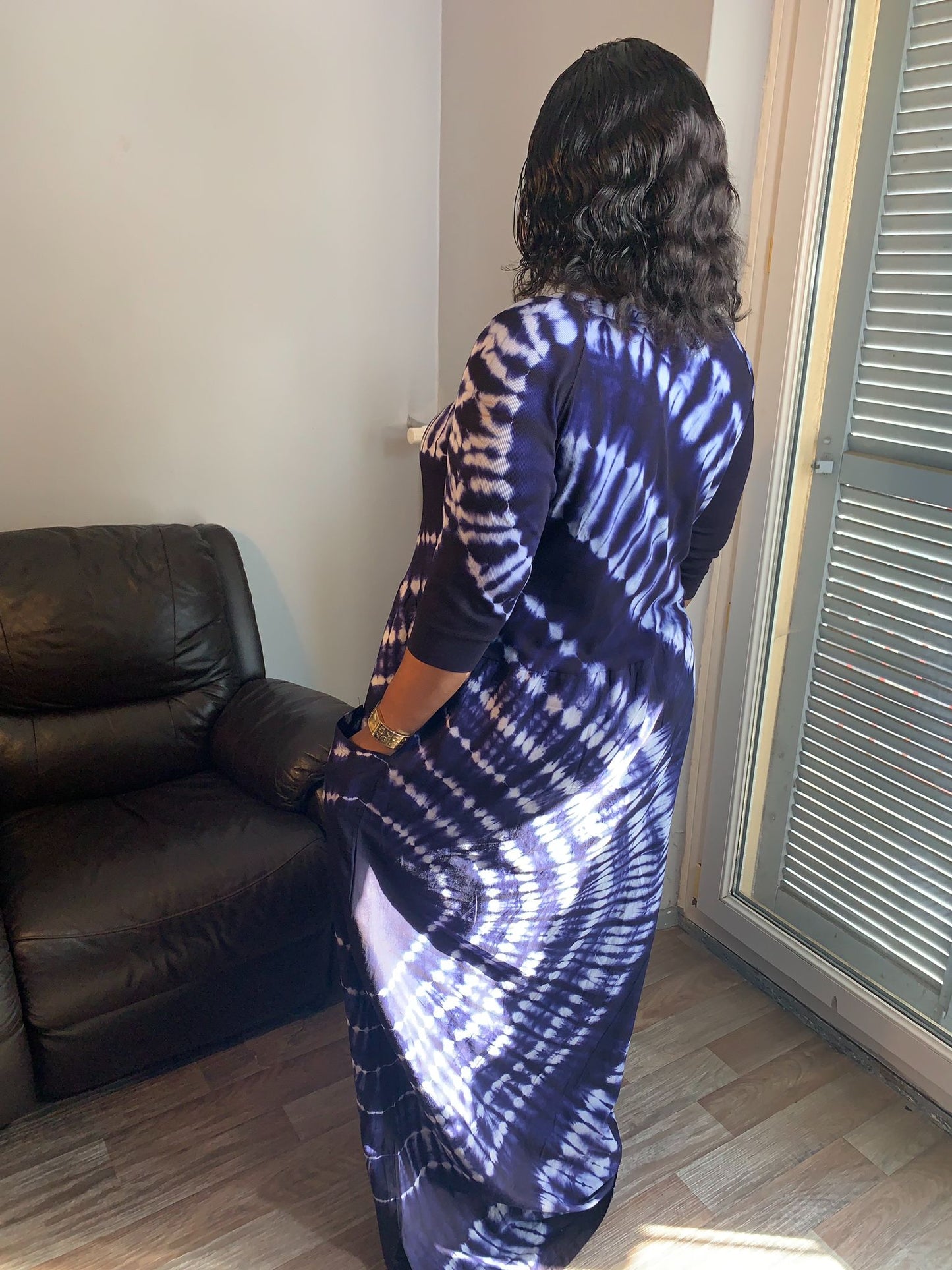 Robe T-shirt Batik Bleu Tye and Dye indigo