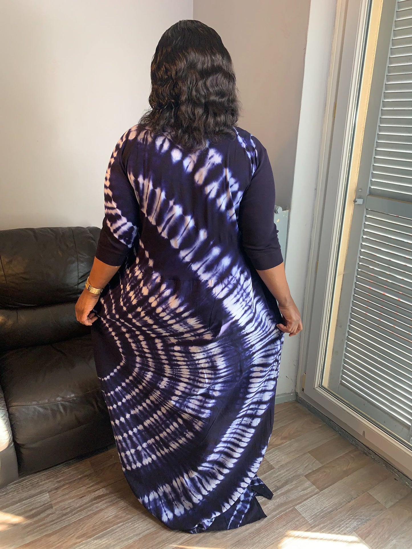 Robe T-shirt Batik Bleu Tye and Dye indigo
