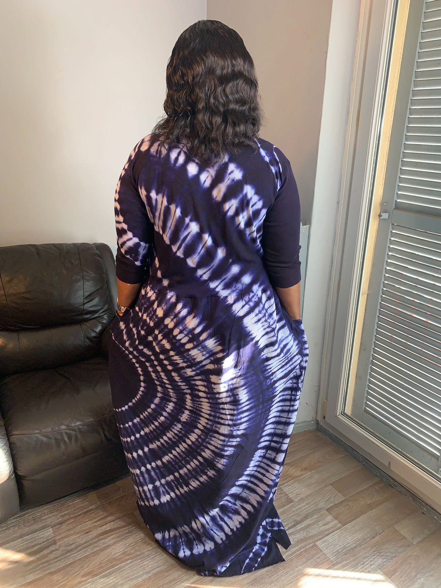 Robe T-shirt Batik Bleu Tye and Dye indigo