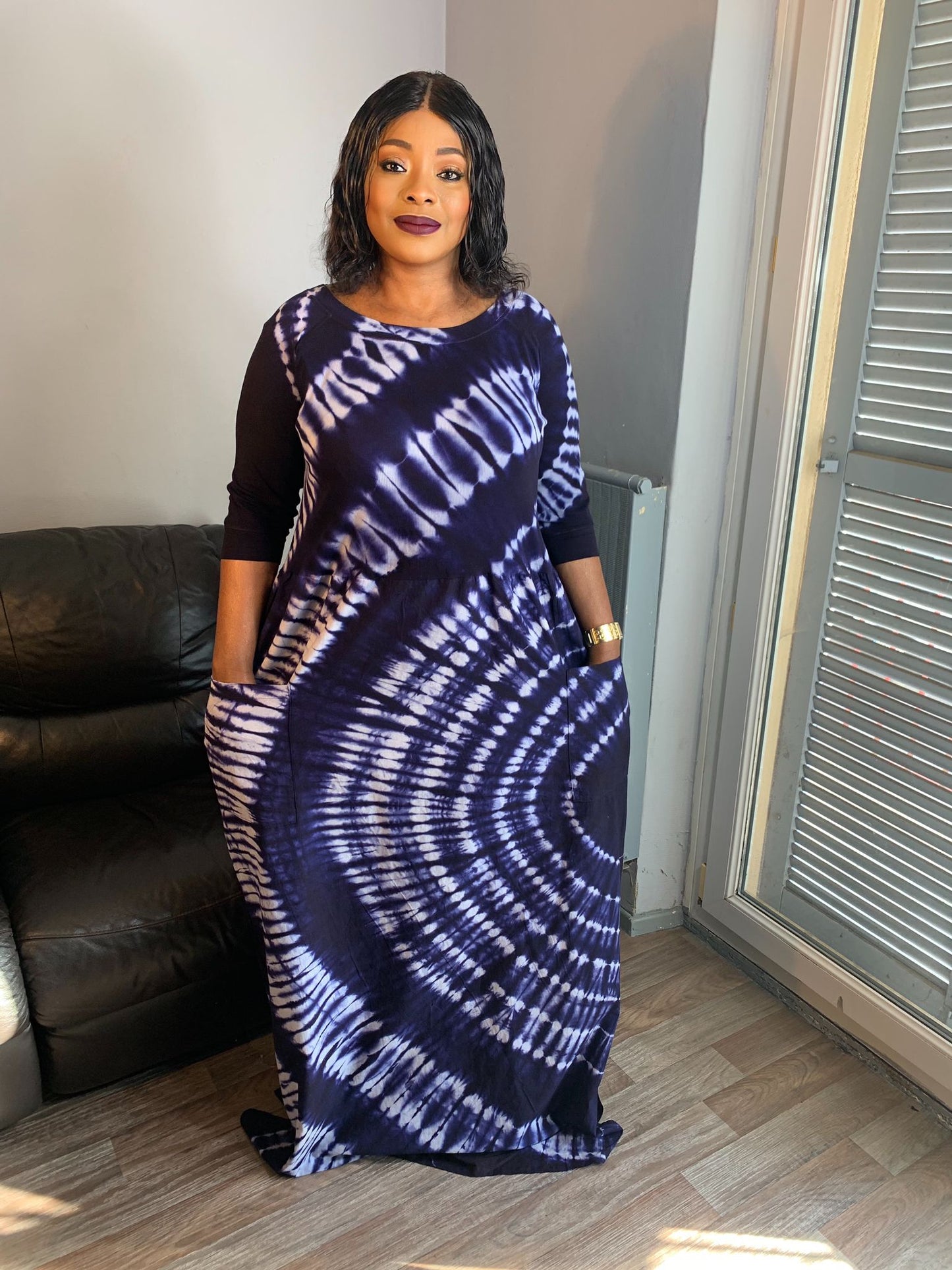 Robe T-shirt Batik Bleu Tye and Dye indigo