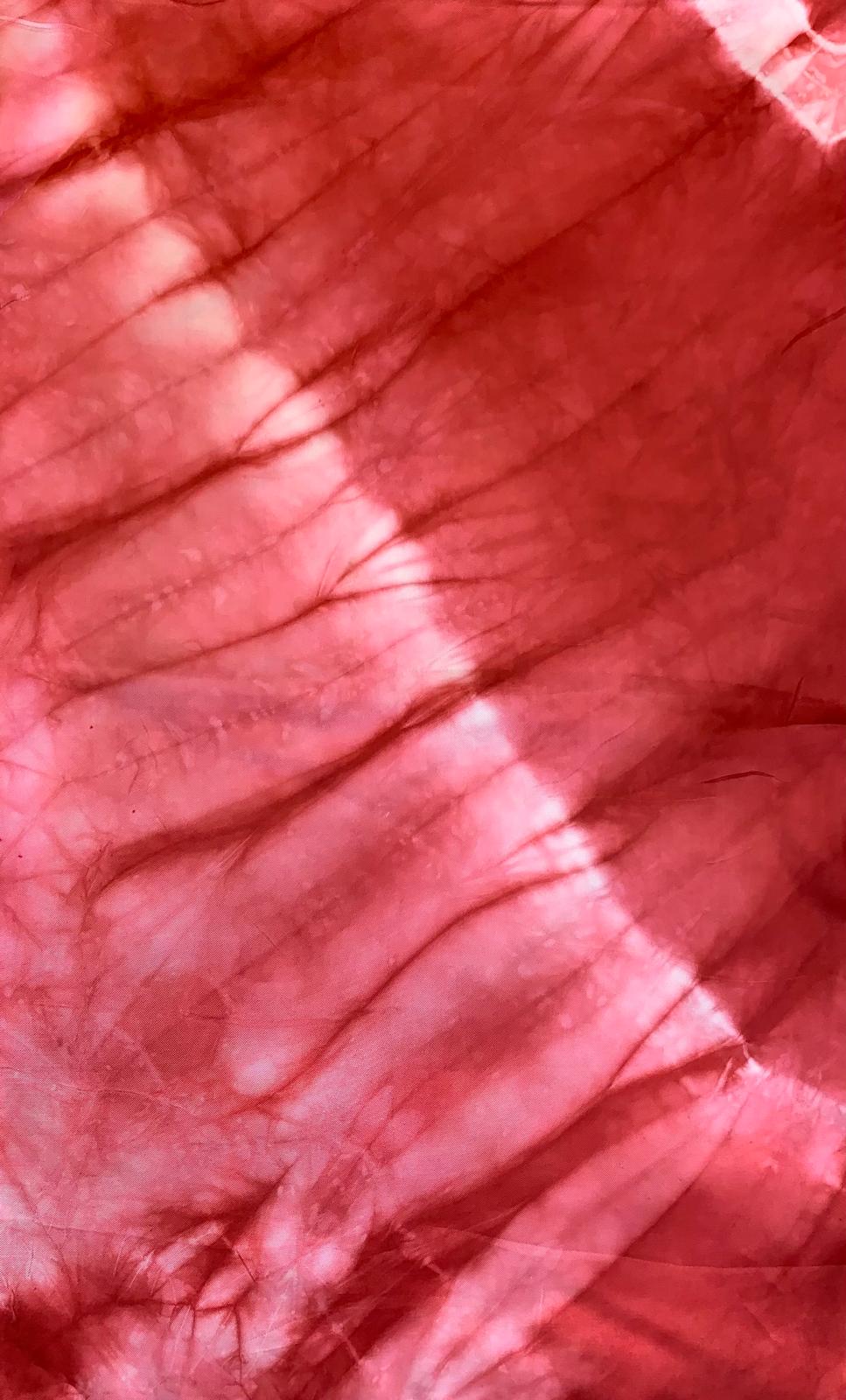 Adiré Red Caftan Silk Boubou – Tie and Dye Silk Long Dress Adire Silk Batik