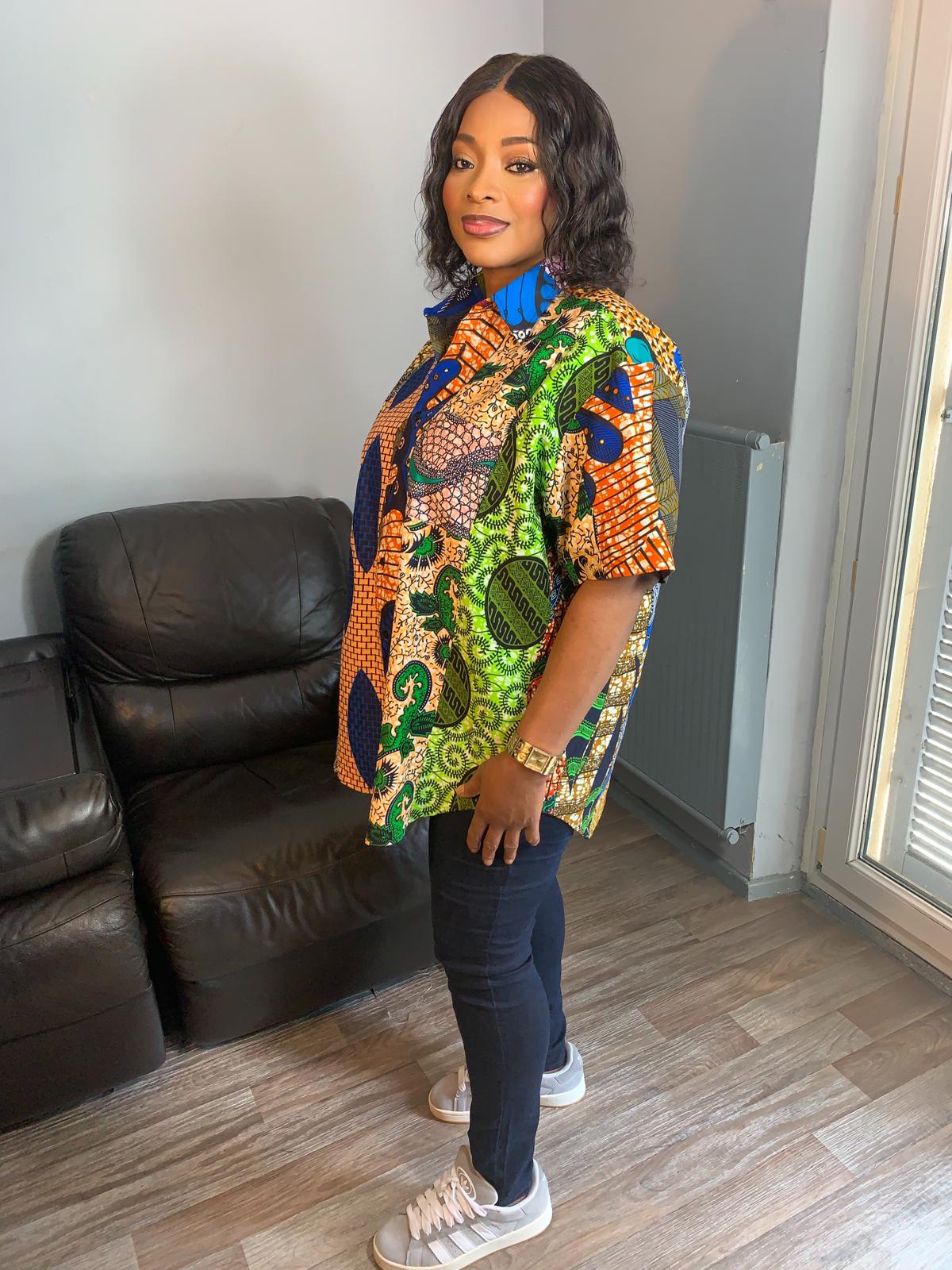 Chemise Patchwork Wax Ankara Colorée chemises mixtes