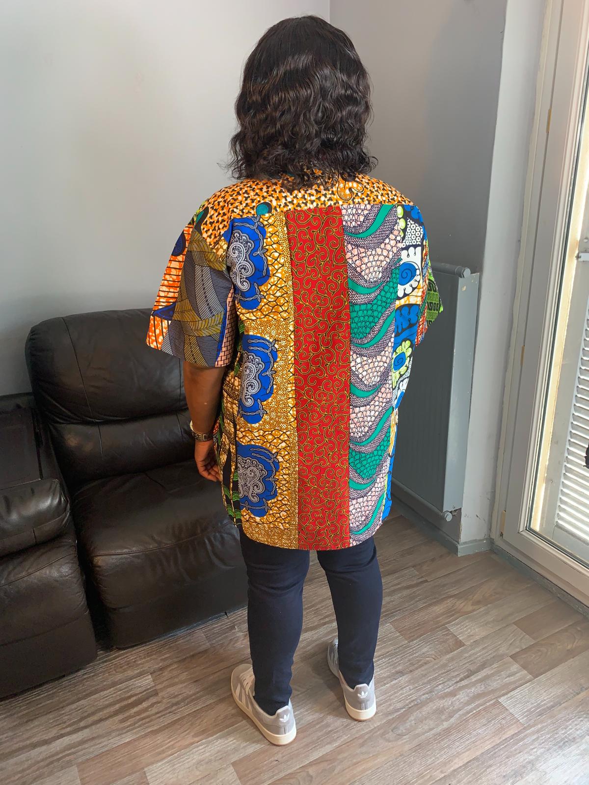 Chemise Patchwork Wax Ankara Colorée chemises mixtes
