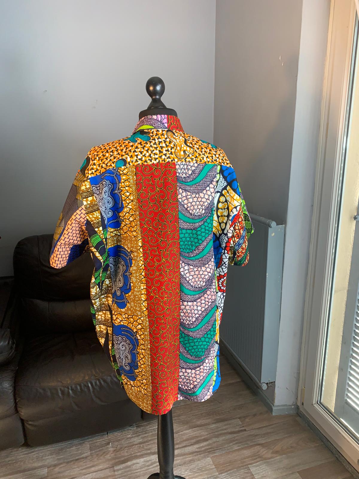 Chemise Patchwork Wax Ankara Colorée chemises mixtes