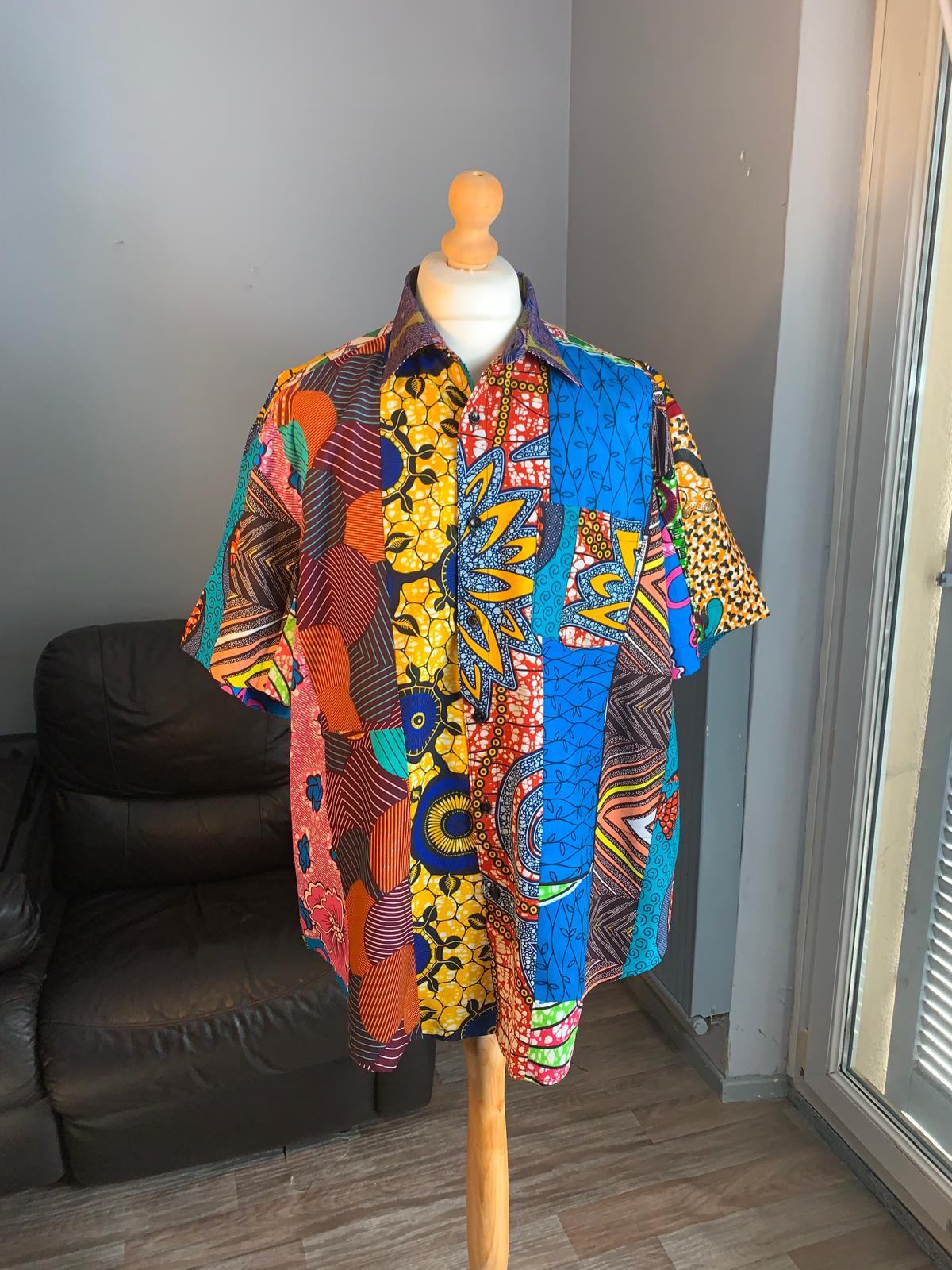Chemise Patchwork Wax Ankara Colorée chemises mixtes