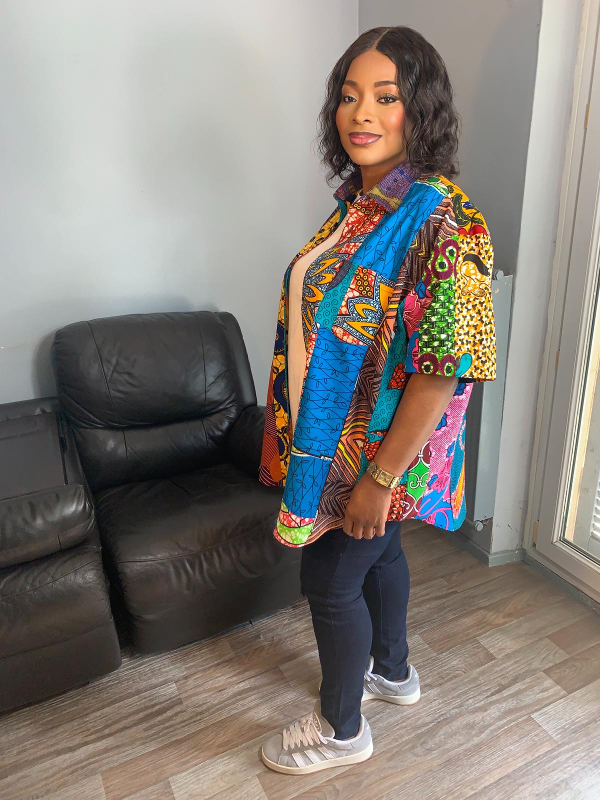 Chemise Patchwork Wax Ankara Colorée chemises mixtes