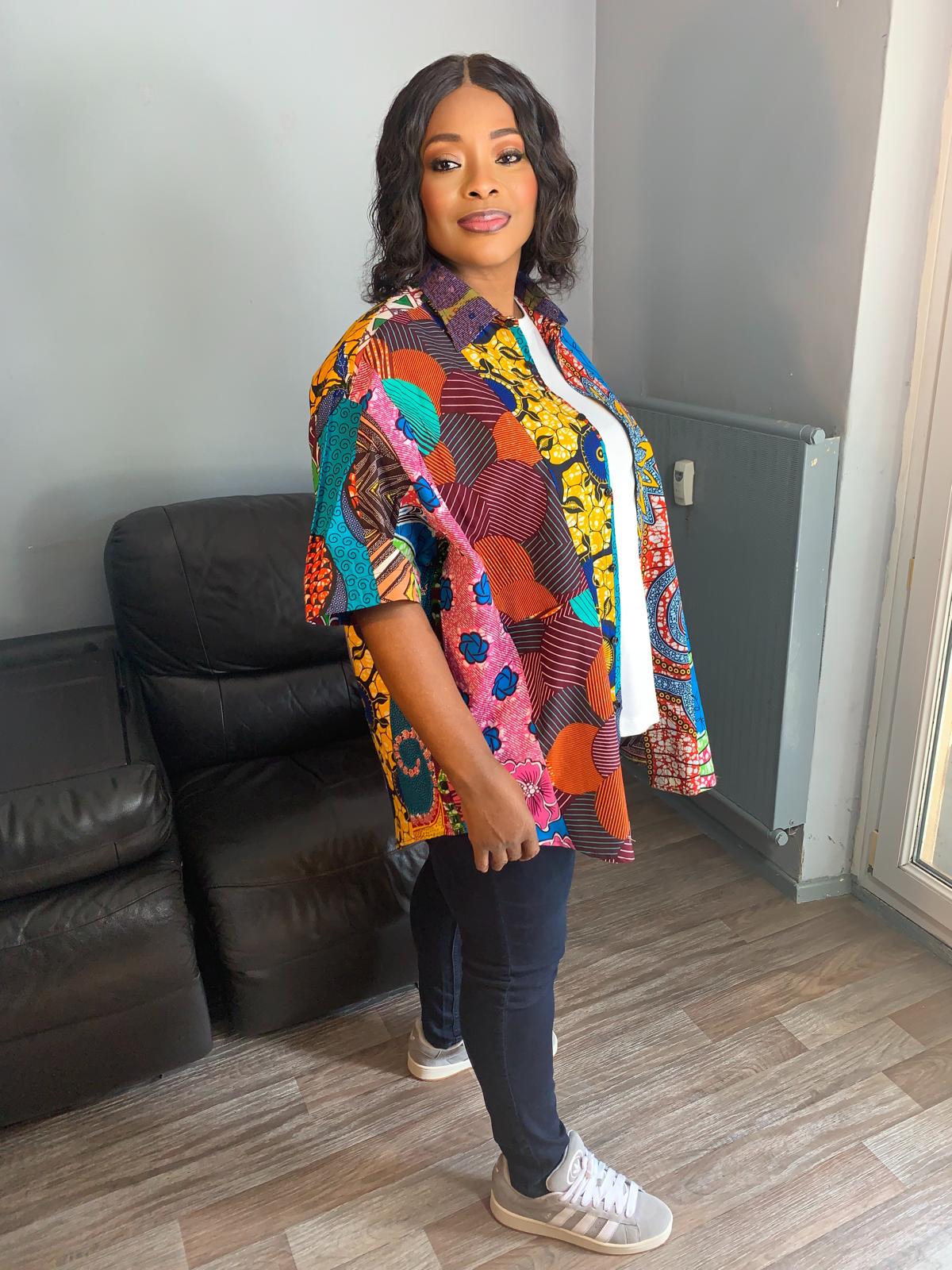 Chemise Patchwork Wax Ankara Colorée chemises mixtes